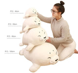 "The Peppers" - Plush Stuffed White Seal Pillow/Toy, 3 Sizes